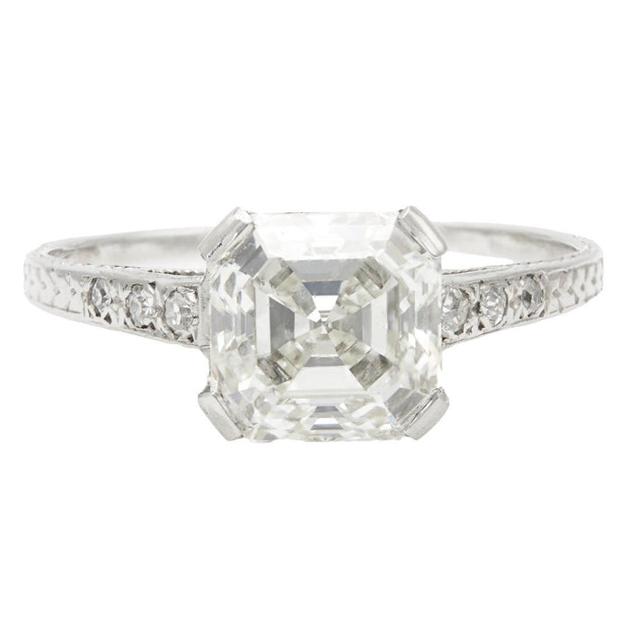 Vintage Art Deco 2.01ct Asscher Diamond Engagement Ring | Thayer
