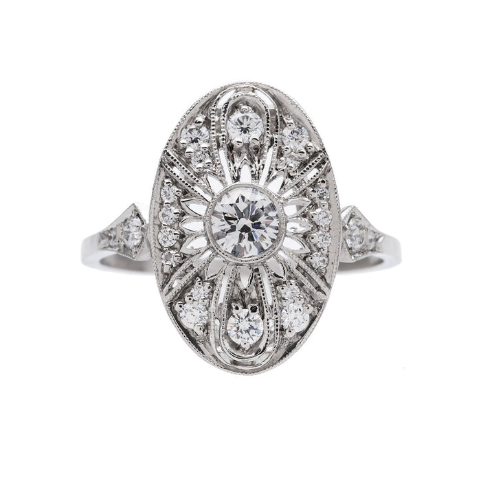 Edwardian style diamond engagement ring